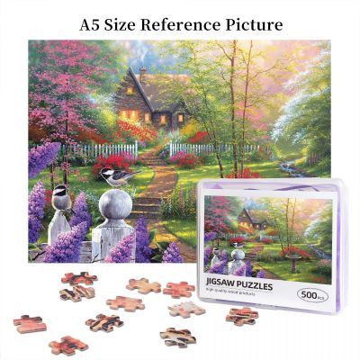 Secret Garden Cottage Wooden Jigsaw Puzzle 500 Pieces Educational Toy Painting Art Decor Decompression toys 500pcs