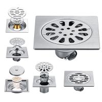 ✺☁◆ Stainless Steel Floor Drain Square Bathroom Drain Water Quickily Waste Hair Trap Wet Shower Washing Machine Drain Accessories