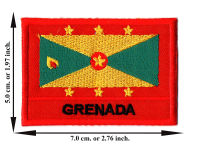 ตัดรีด ตัวรีดติดเสื้อ อาร์มปัก ติดเสื้อปัก ปักเสื้อ DIY ลายธง GRENADA สีแดง มีบริการเก็บเงินปลายทาง