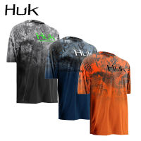 2023 HUK เสื้อตกปลาผู้ชายฤดูร้อนกลางแจ้งแขนสั้นเสื้อตกปลาปลาเครื่องแต่งกายป้องกัน Breathable ตกปลาเสื้อผ้า