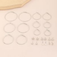 [COD] EZ3242 European and popular all-match large circle earrings geometric butterfly moon