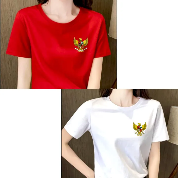 Polile Kaos Oblong Cewek Garuda Pancasila Merdeka Dirgahayu