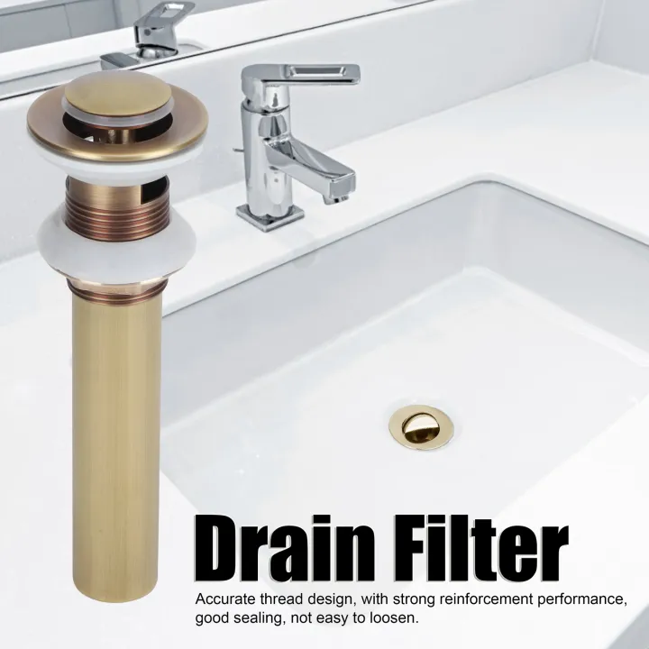 Brass Basin Sink Drain without Overflow Kitchen Bathroom Draining