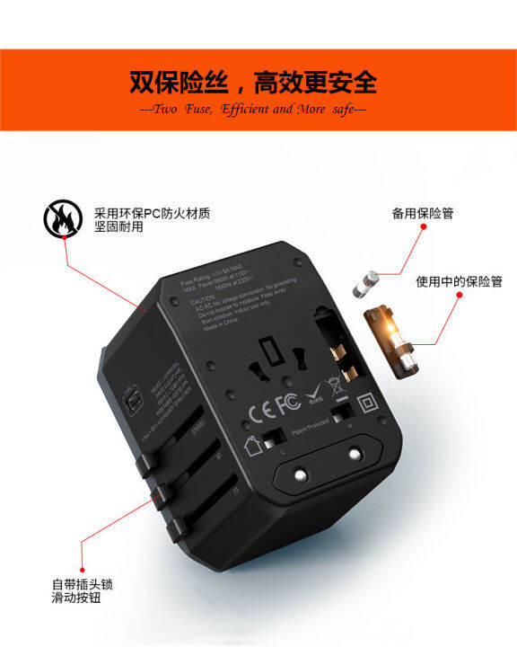 อะแดปเตอร์สำหรับการเดินทางทั่วโลก-4usb-1ประเภท-c-พอร์ต-universal-multi-travel-adapter-ปลั๊ก-international-power-adapter-ปลั๊กอะแดปเตอร์ชาร์จ-uk-usa-eu-aus-เอเชียจีนไอร์แลนด์ประเทศไทย150-ประเทศ