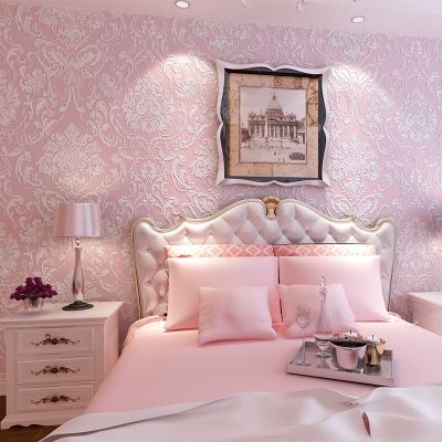 Pink Bedroom Living Room Decoration Wallpapers 3d Floral Wall Paper Home Decor Modern Household Wall Decorative Wallpaper