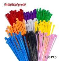 100 Pcs / Bag Self-Locking Plastic Nylon Tie/ Colorful Reusable Cable Tie/ Industrial Supply Fasteners/ Home Fastening Ring Bundle Ties