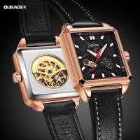 ZZOOI 2021 OUBAOER Men Watches Luminous Waterproof Design Watch Male Top Brand Leather Male Mechanical Fashion Bussiness Wristwatches