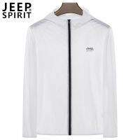 JEEP SPIRIT Sun ป้องกันเสื้อผ้าผู้ชายฤดูร้อนผ้าไหมใหม่ Ultra-Thin Breathable แจ็คเก็ตมีฮู้ด Unisex Sun Protection เสื้อผ้า