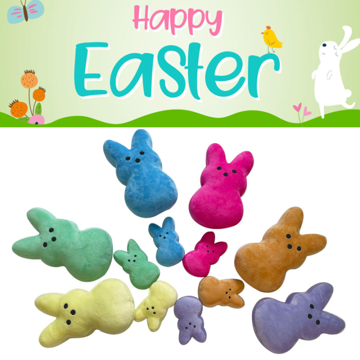 born-peeps-just-easter-bunny-plush-rabbit-yellow-blue-stuffed-marshmallow-soft