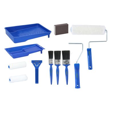 【cw】 9 PCs Kinzo brand paint Kit tray rollers pallets brushes and plastic tape to cover you need easy comfortable tools paint kit