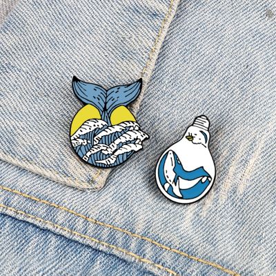 【CW】 Sea Whale Pins Bulb Brooch And Bad Badge Jackets Lapel Pin Jewelry Accessories
