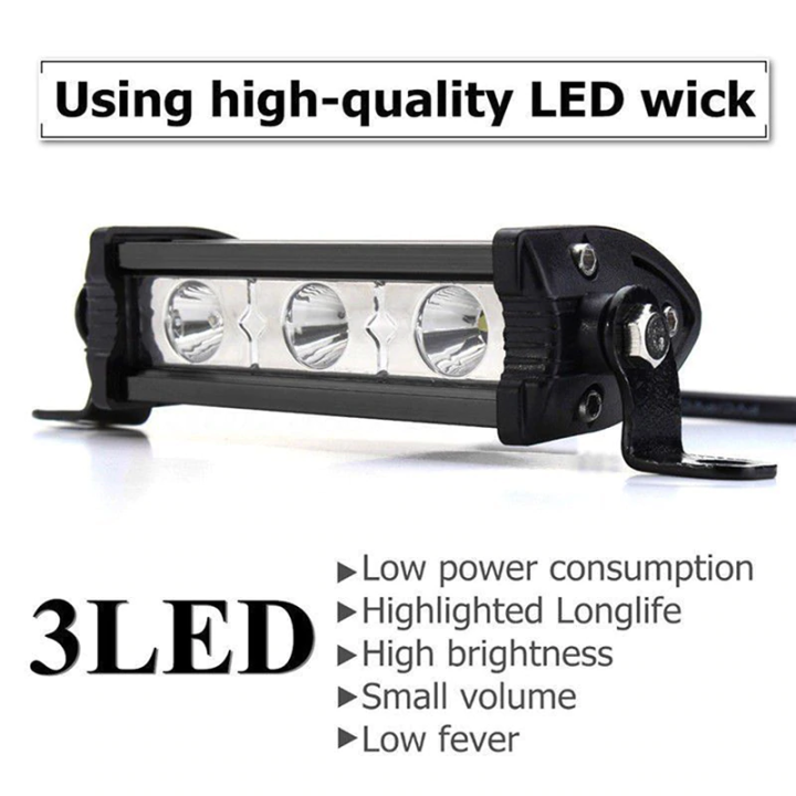 Car Aluminum alloy Styling 4'' 9W 3LED Work Light Bar 12V DRL LED Car ...