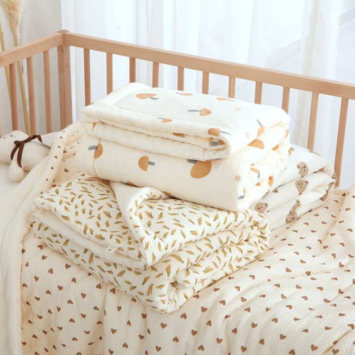 ฤดูหนาวผ้าห่มสำหรับเปลเด็กทารกนุ่มเตียงมัสลินเด็กผ้าพันคอหนาผ้าห่มเด็กอนุบาลผ้าห่มเตียง110x130cm