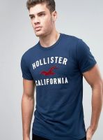 ♕☈Af เสื้อยืดผู้ชาย Hco23นกนางนวลฮอลลิสเตอร์แบบอเมริกันฤดูร้อนเสื้อคลุมรอบคอเข้ารูปลายจุดเสื้อยืดแขนสั้น