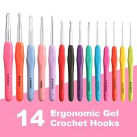 【CC】 14pcs Crochet Hooks Set Big Size Soft Handle Needles Yarn Weave Knitting Wool Machine Accessories