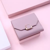 New High Capacity Buckle Folding women wallet Credit card holder Leather Coin Purse Money Bag Girl