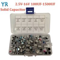 ◙✠☞ 115PCS 10Values Solid Electrolytic Capacitor Super Low ESR 2.5V 4V 6.3V 16V 100UF 270UF 470UF 560UF 820UF 1000UF 1500UF