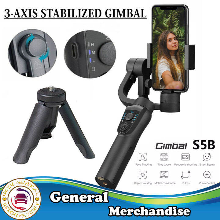 S5B 3 Axis Handheld Gimbal Stabilizer Cellphone Video Record Smartphone ...