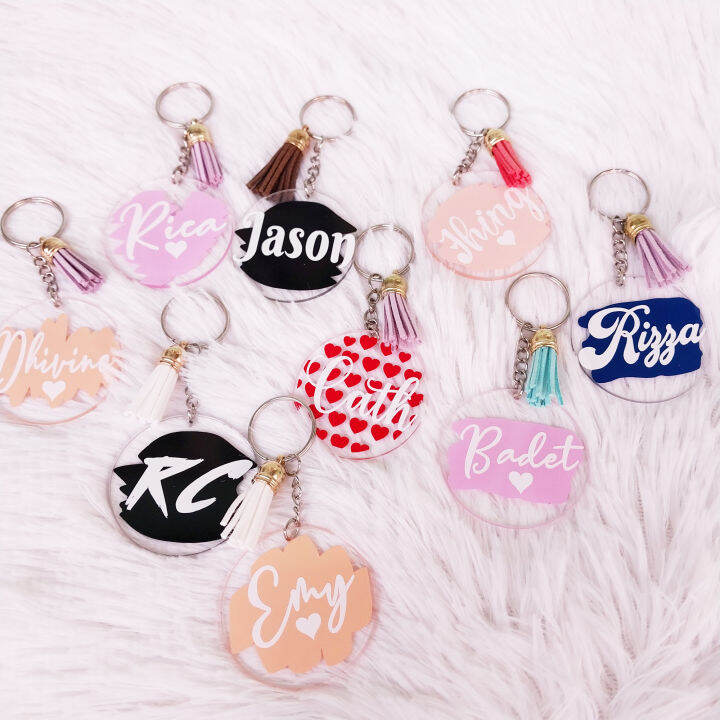 Personalized Acrylic Keychain Vinyl Sticker Waterproof Perfect for Gift ...