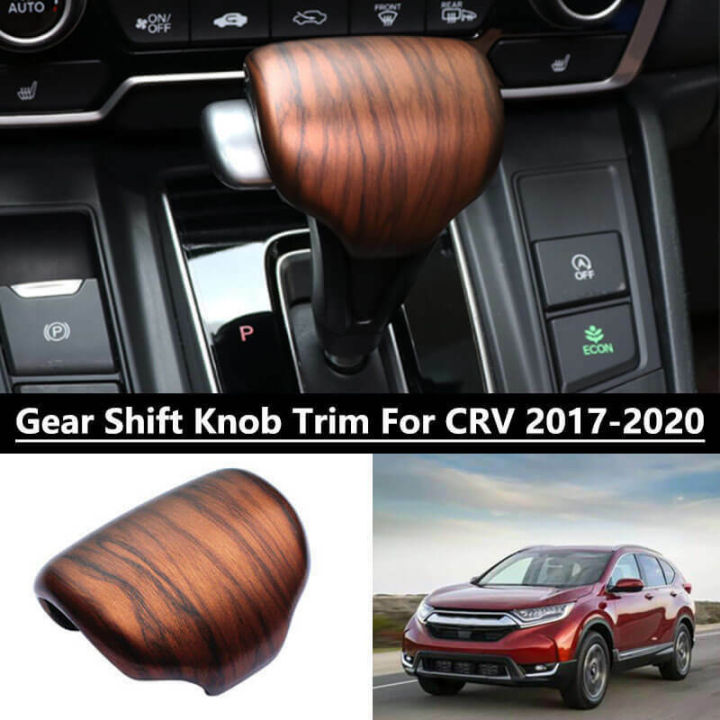 abs-peach-wood-grain-gear-lever-shift-knob-cover-trim-for-honda-cr-v-crv-2017-2020