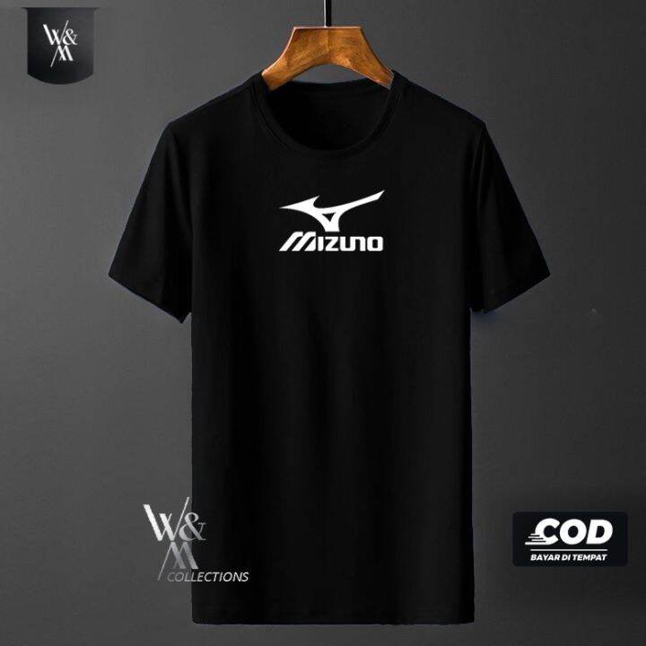 Wmcolections Baju Kaos Distro Mizuno Text White Lengan Pendek Premium