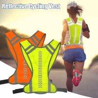 Reflective Vest with Adjustable Buckle Inside Pocket Arrow Direction Indicator Night Safe Jacket for Running Jogging Cycling