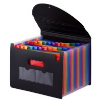 A4 Letter Size 24 Pockets Expanding File Folder with Cover Accordian File Organizer Document Organizer Rainbow Color for Office