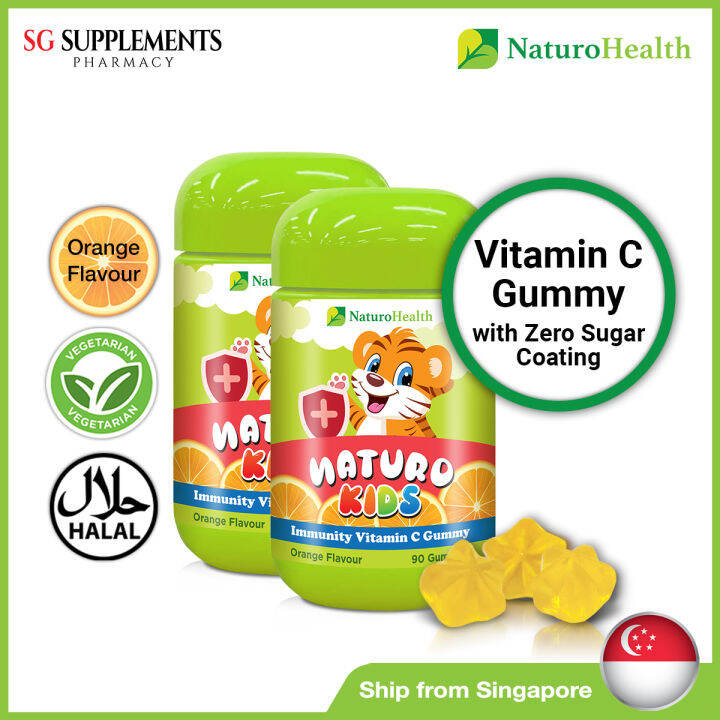 2 bottles NaturoKids Vitamin C Gummy (90 gummies 30mg Vit C) * Sugar
