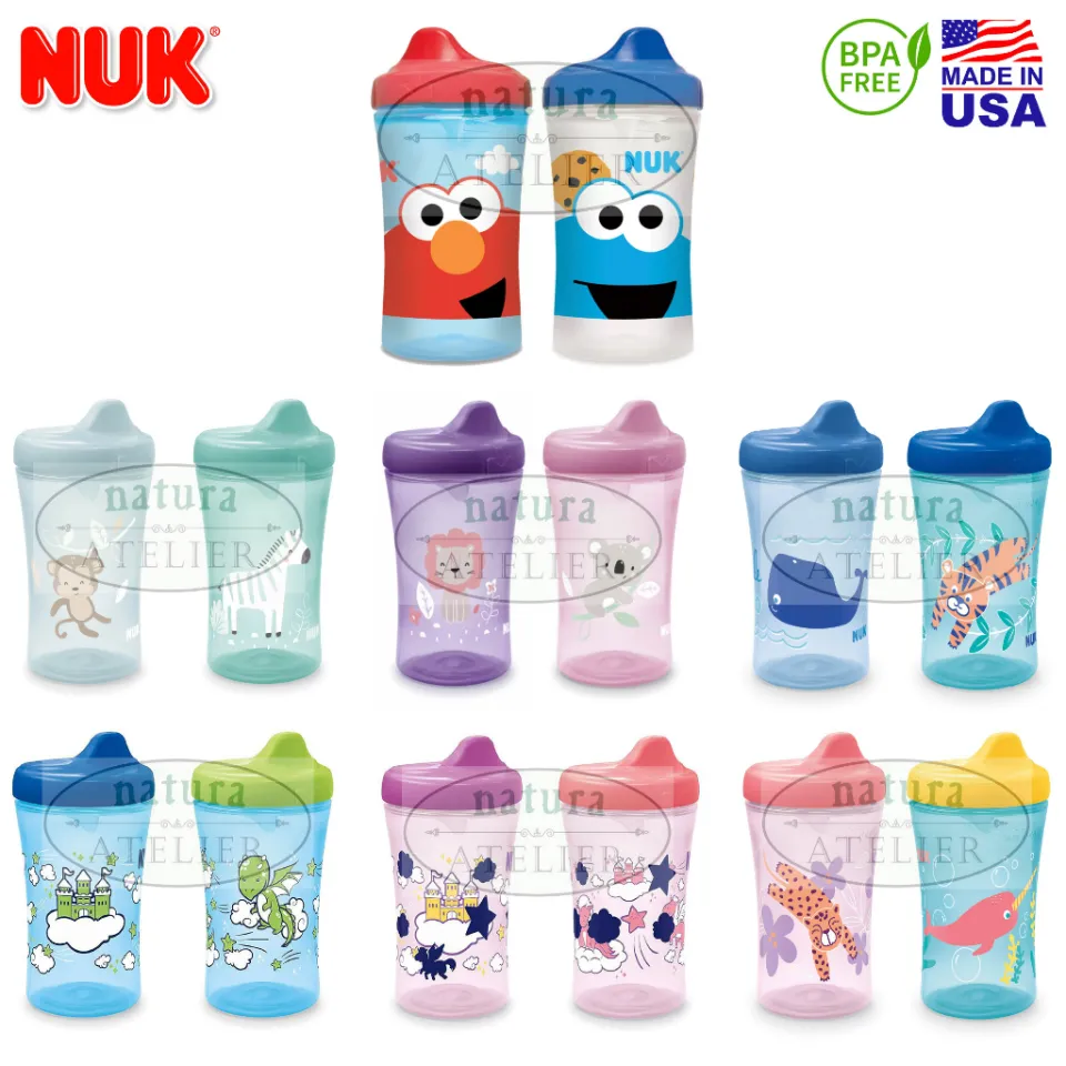 NUK, First Essentials, Hard Spout Sippy Cup, 12+ Months, Elmo Assorted  designs, 2 Cups Loose 1 Cup, 300ml