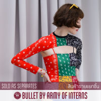 BULLET BY ARMY OF INTERNS เสื้อคลุมว่ายน้ำ ขายแยกชิ้น เสื้อคลุมครอปแขนยาว รุ่น Primary balero / ลายปริ้นท์