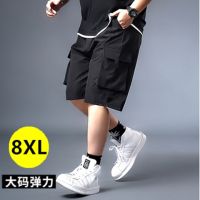 M-8XL Big Size Cargo Shorts for Men Stretch Wide Leg Black Shorts Casual Slim Fit Multi Pocket Short Pants Plus Size