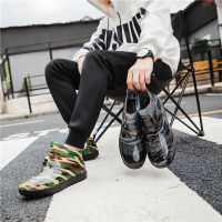 Rain shoes mens low-heeled anti-skid and wear-resistant car washing boots chef shoes camouflage shoes waterproof shoes