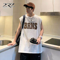 2Rz Mens Vest For Boys Hong Kong Style Ins Letter Printed Cotton Summer Loose Sports Sleeveless T-Shirt Tide