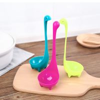 ☎❀ 1pc Dinosaur Soup Spoon Food Grade PP Long Handle Vertical Cooking Mixing Spoon Kitchen Supplies