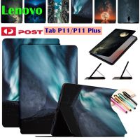 สำหรับแท็บ Lenovo P11บวก5G P11 Pro 2nd Gen 11.0 "11.5" 11.2 "TB-J606F J606L TB-J616F J616X TB-J607Z TB-J706F TB132FU TB138FC เด็กขาตั้งแท็บเล็ต PU หนังสือฝาพับหนังฟ้าสดใสเคสกันกระแทกพิมพ์ลายกาแลคซี