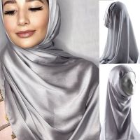 《Miki Xinyuan》 WomenSatin Silk HIjabs With Inner Caps Instant Satin CrinkleWith Under Bonnet Inner Cap Scarf Headband Scarves