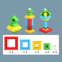 บล็อกตัวต่อพีระมิดของเล่นแบบต่อประกอบตลก Montessori Logic บล็อกฝึกซ้อมของเล่นสำหรับเด็กปฐมวัยของเล่นเพื่อการศึกษา