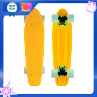 skateboard สเก็ตบอร์ดครุยเซอร์รุ่น Yamba 100 (สีเหลือง/เขียว) แผ่นบอร์ดสเก็ต