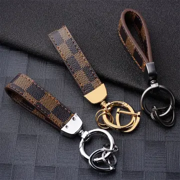 Luxury on sale leather keychain