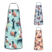 Custom Bib Hot Dogs And Dachshunds Apron for Men Women Unisex Adult Chef Cooking Kitchen Sausage Puppy Tablier Cuisine Baking Aprons