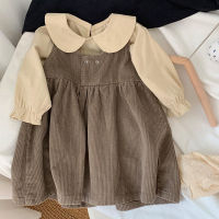 Baby Girl Dress Spring Autumn Children Clothes 2pcs Sets Korean Kids Vest Princess Dress 1-6Years Girls Casual Loose Dress Suit