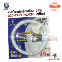 หลอดไฟ แผงไฟ  LED แม่เหล็กเปลือย  โคมซาลาเปา 24 วัตต์  220 - 240 โวลท์  IWACHI เดย์ไลท์ แสงสีขาว