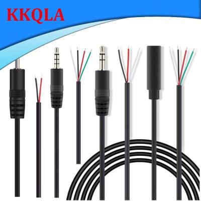 QKKQLA Shop 1/5pcs 3.5MM 2 3 Pin 4 Core Male Female Audio Extension Cable Aux connector Head Line 3.5mm mono Stereo 3 4 wires diy Audio 1M