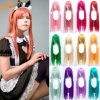 Allaosify Synthetic Wig Cosplay Anime Lolita Womens Hair Extensions Black Red Pink Blonde Blue White Ginger Purple Female Wigs