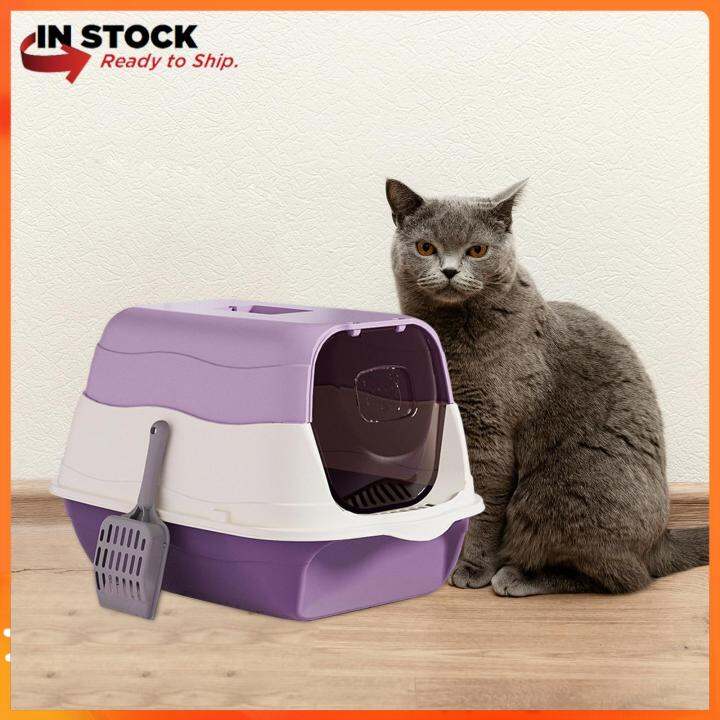 Ulight Hooded Cat Litter Box Hooded Cat Litter Tray Sandbox Enclosed
