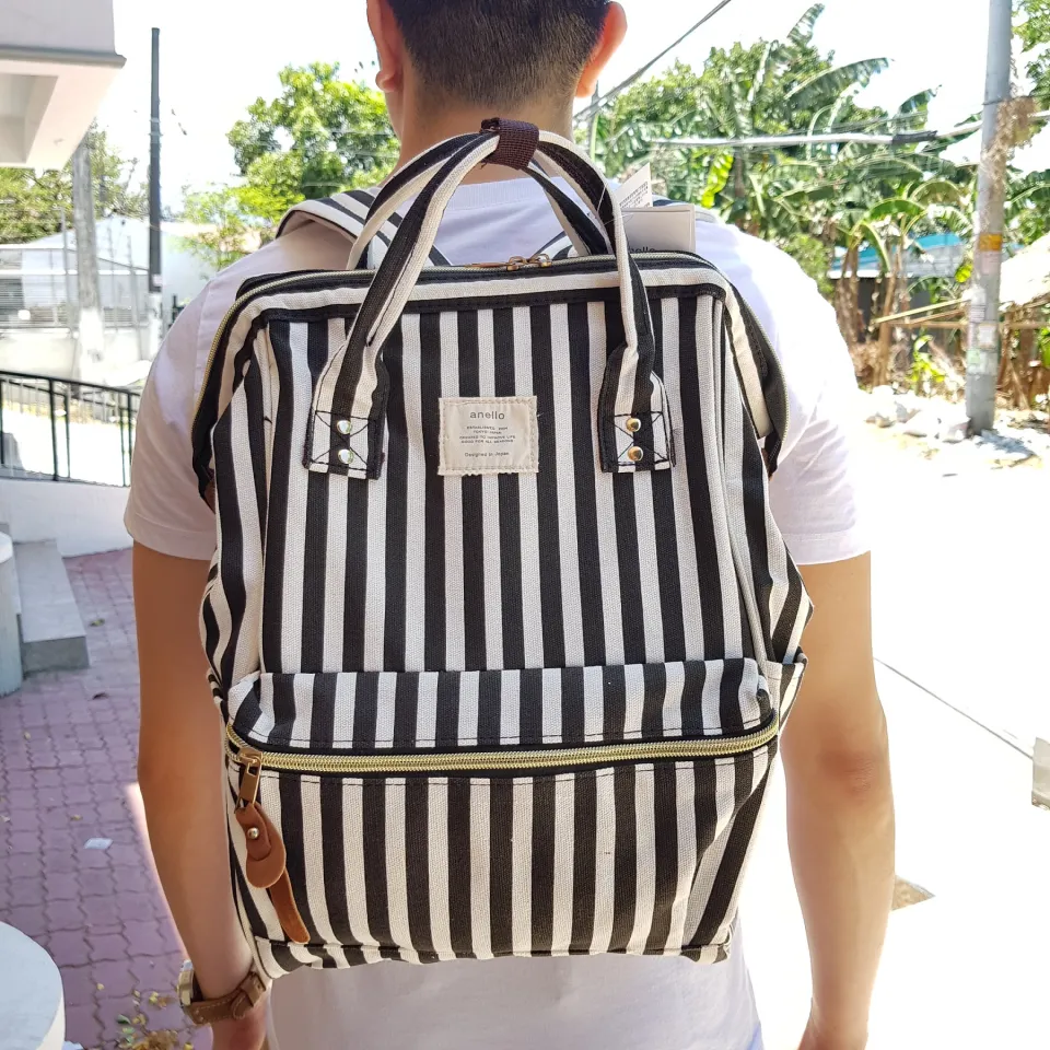 Original A.N.E.L.L.O Classic Canvas Backpack - Black/White