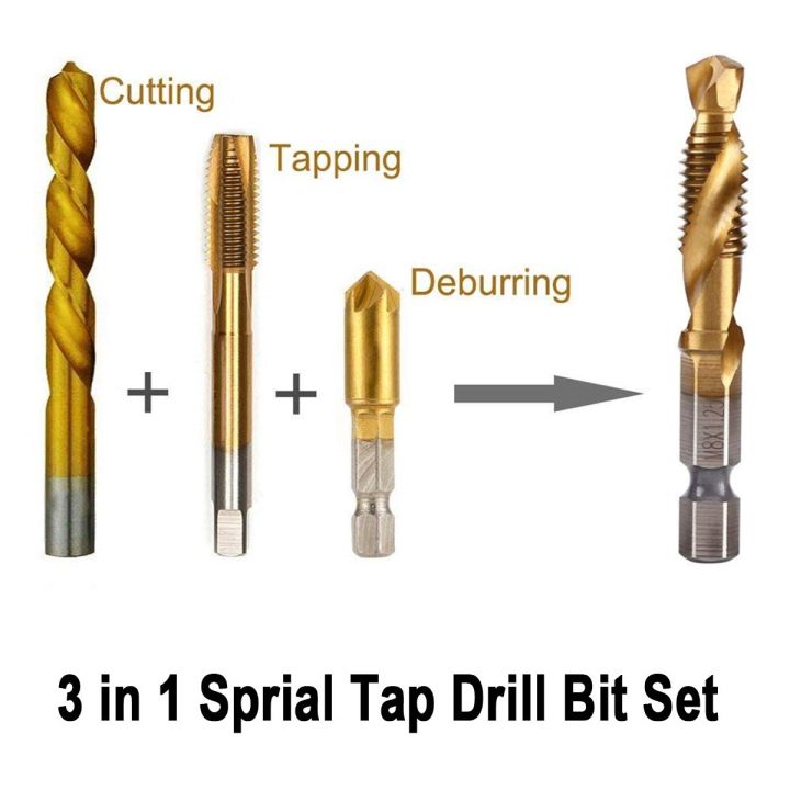 m3-m10-screw-tap-drill-bits-hss-taps-countersink-deburr-set-metric-combination-bit-high-speed-steel-1-4-in-quick-change-hex