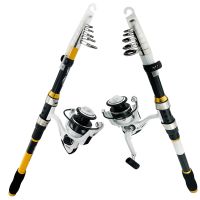 ETXGHOTDA Fishing Kit Set Telescopic Fishing Rod Reel Combo Spinning Reel Fishing Set Carp Fishing Rod Reel Kit Fishing Summer Gear