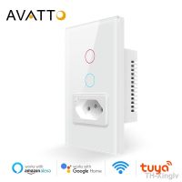 【hot】▲⊙  Tuya WiFi Zigbee  16A 20A SocketBrazil 4X2 Glass Panel work with home