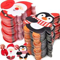 Kids Candy Gifts Santa Claus Decoration Snowman Paper Cards Cartoon Santa Claus Christmas Lollipop